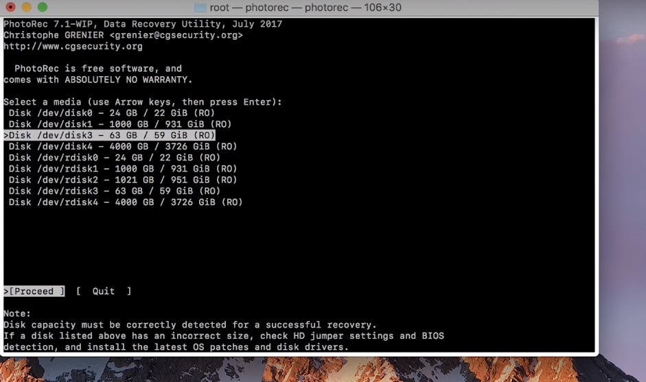 photorec recovery software for mac