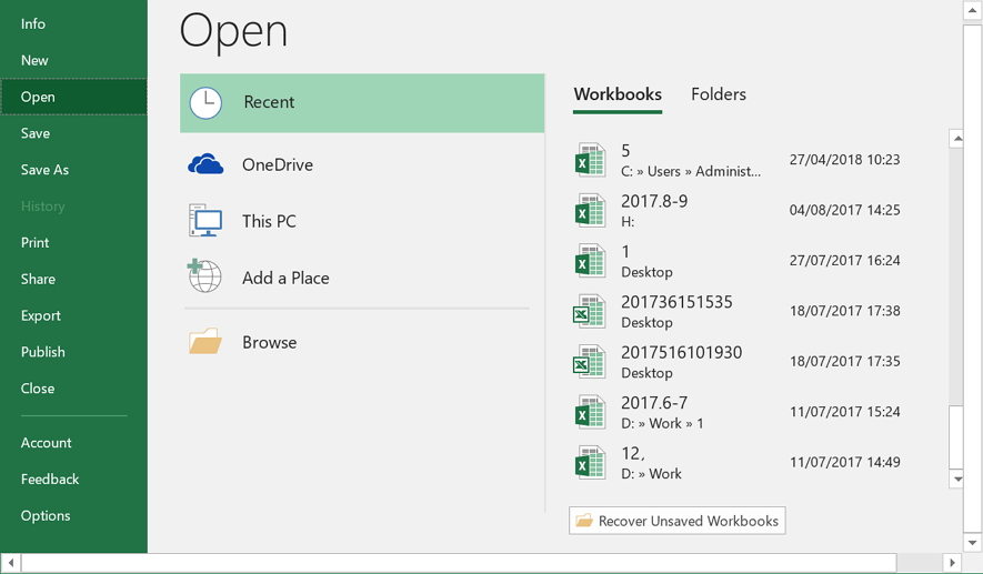 recover overwritten excel files 2016