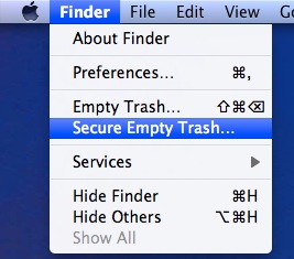finder items in use force empty trash