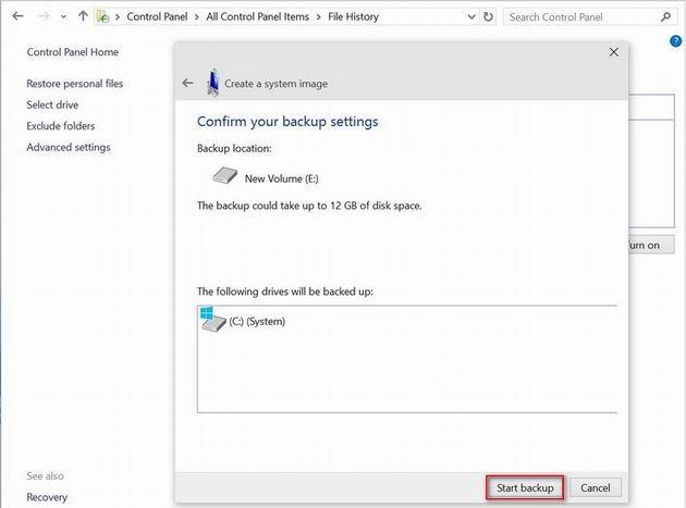 start backup