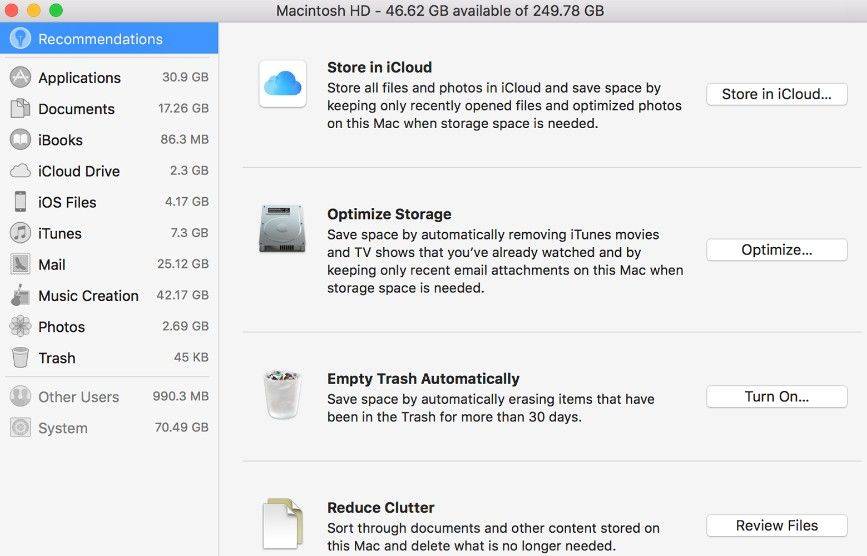 how to check storage on mac air