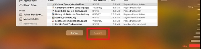 restore files