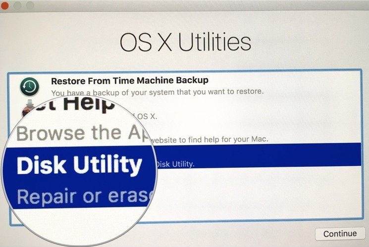 os x utilities no startup disk