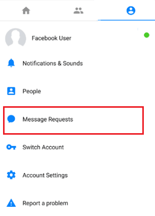 facebook message request