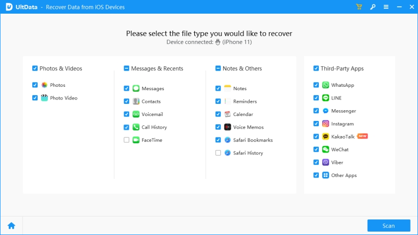 start scan deleted call history