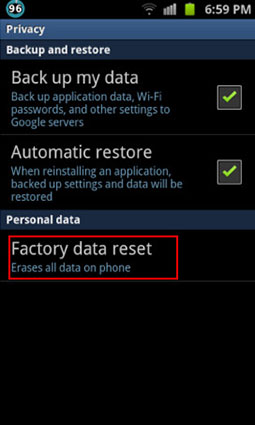 factory data reset