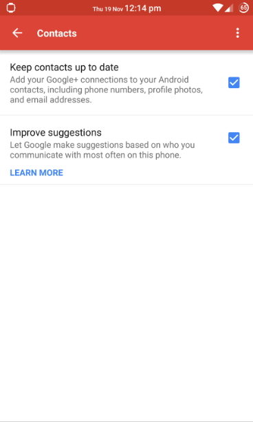 keep contacts up to date