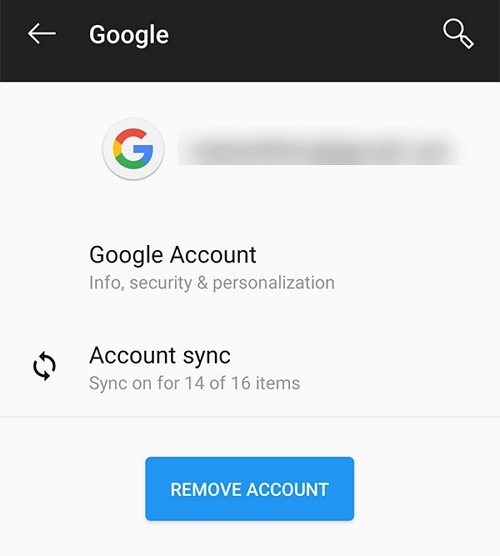 remove google account