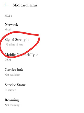 phone not making calls - signal strength