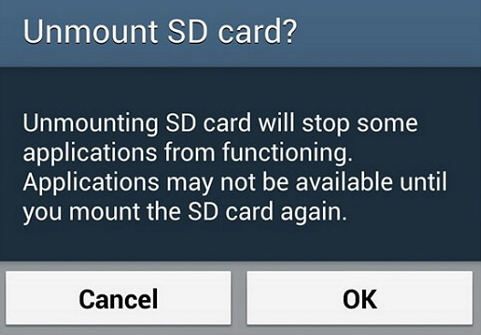 unmount confirm