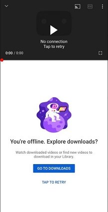 youtube you are offline explore downloads