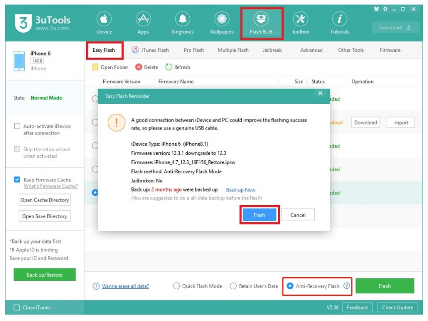 how to use 3uTools Anti Recovery Flash