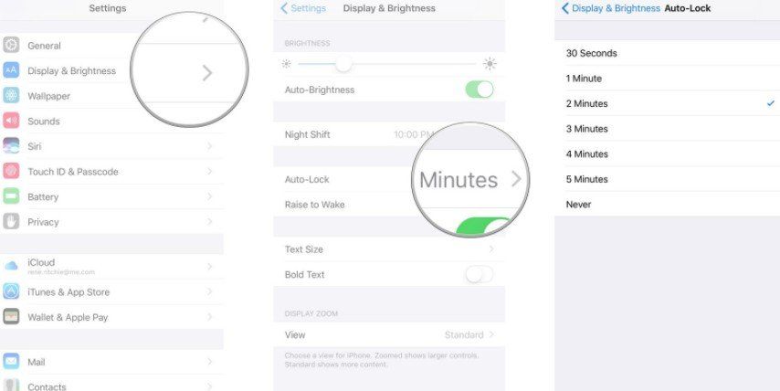 how to change sleep settings on iphone