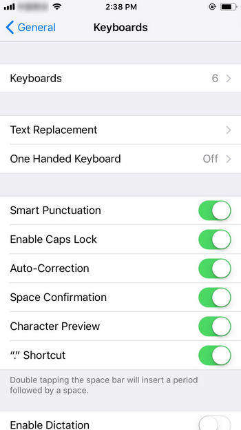 enable shortcut