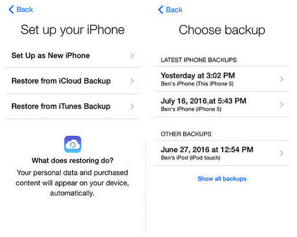 icloud 복원