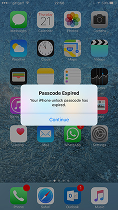 passcode expired