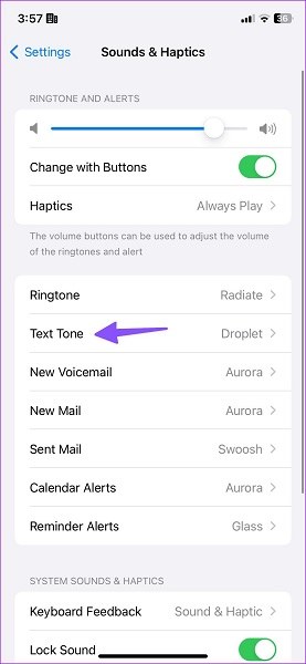 text tone