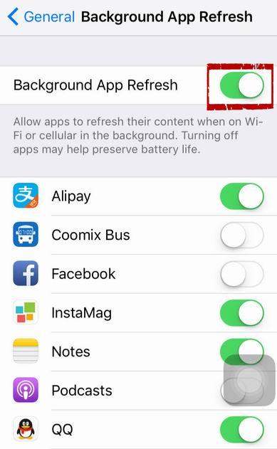 turn on background app refresh