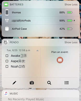 Check AirPods battery status from battery widget on iPhone