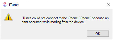 iTunes could not connect to this error