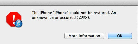 itunes error message 2005