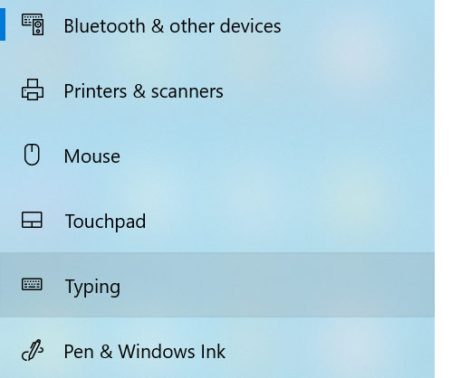 change keyboard settings