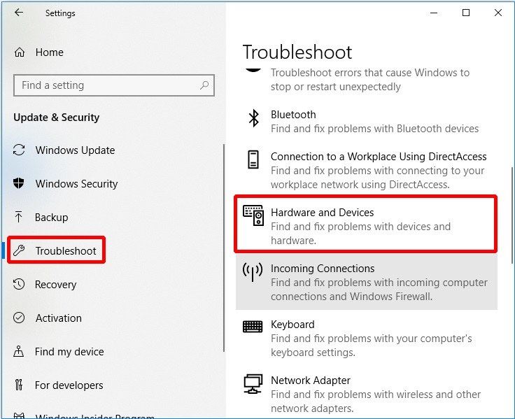 check hardware issues on your computer