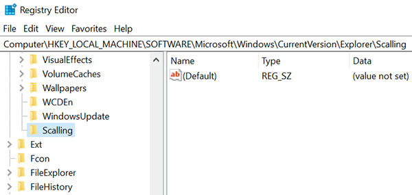 edit monitorsize in registry