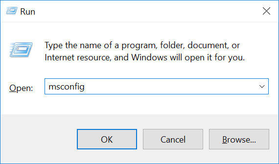 use msconfig to resolve file system issues