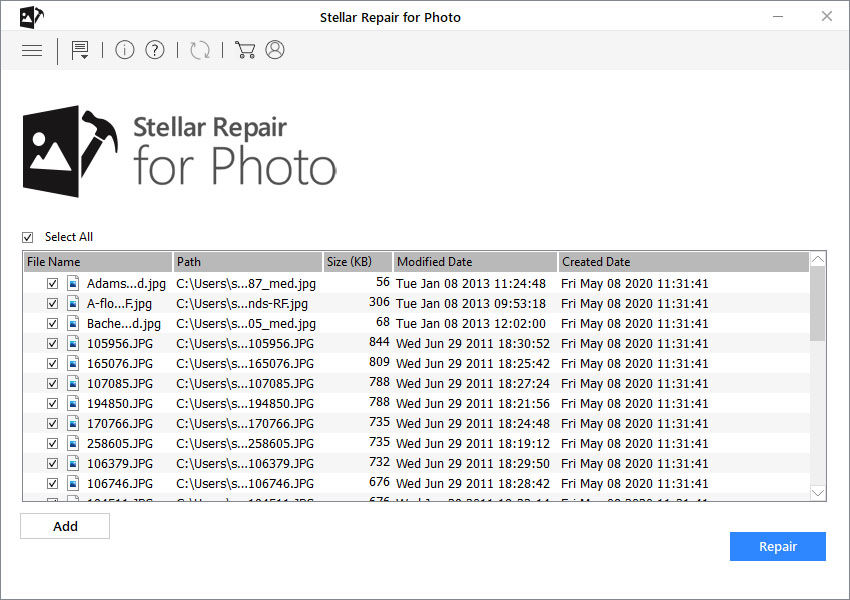click on the repair button