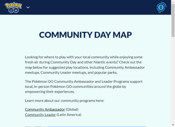 Community Day Map