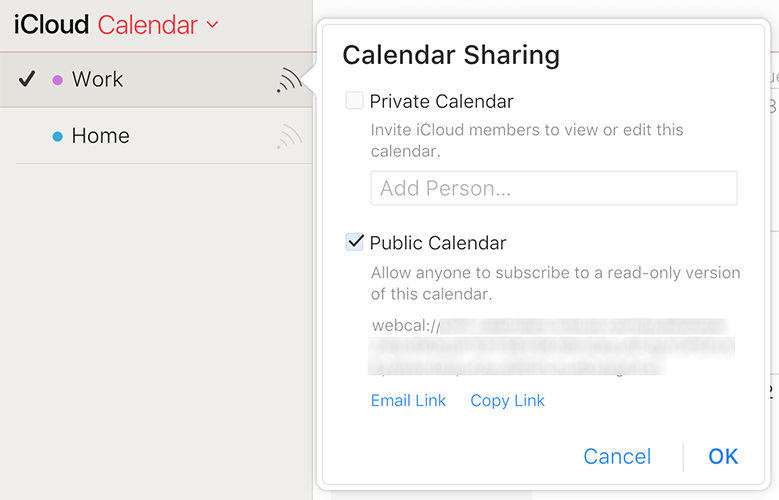 import icloud calendar to outlook 2016