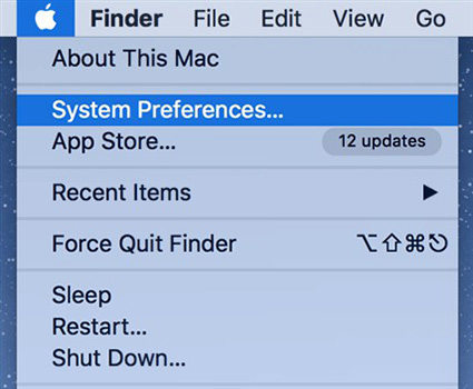 go to system preferences