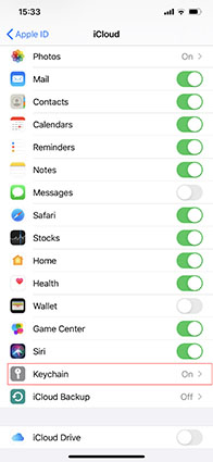 turn off icloud keychain