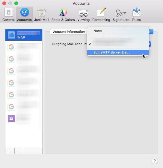 edit SMTP server list