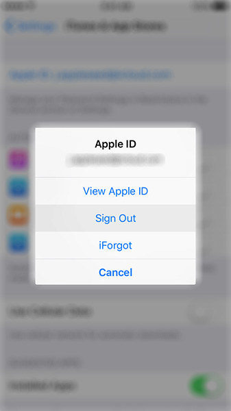 sign out apple id