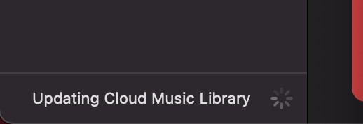 updating icloud music library stuck