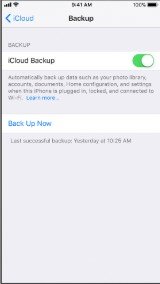 Backup iPhone in iCloud