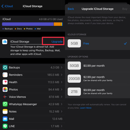 buy icloud storage