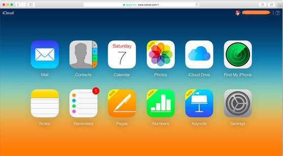 icloud web page