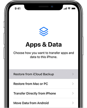 restore backup on iphone