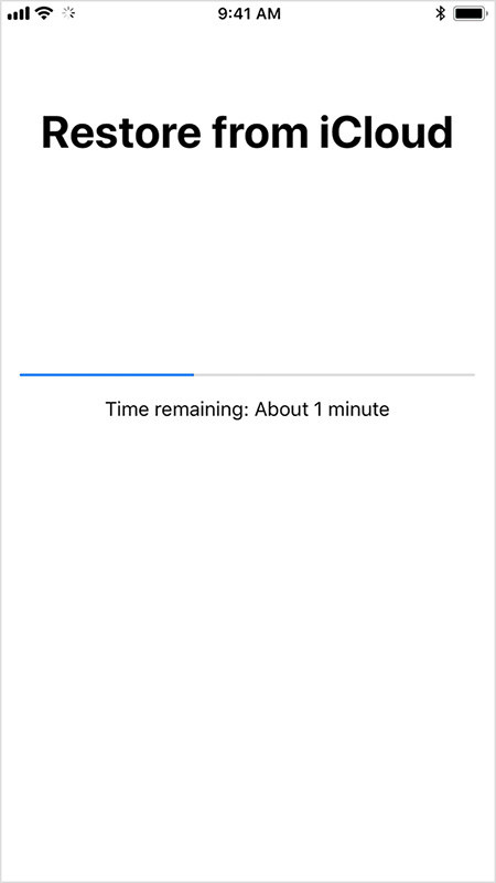 process to restore from icloud