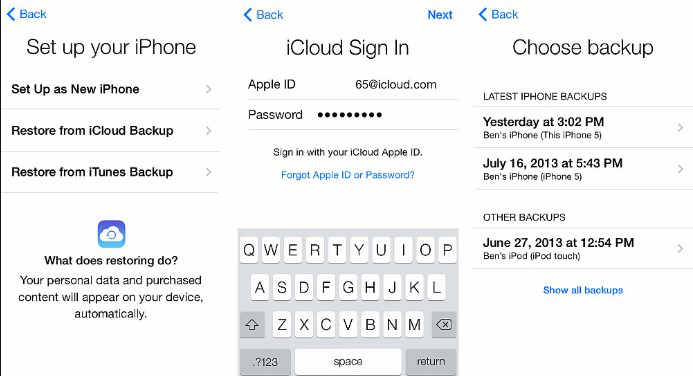 restore from icloud backup meaning