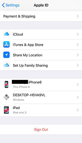 sign out icloud account
