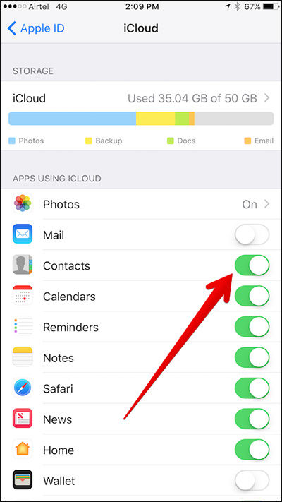 iphone backup contacts