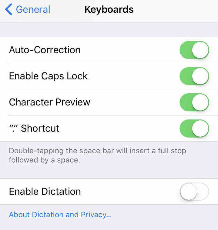 enable dictation