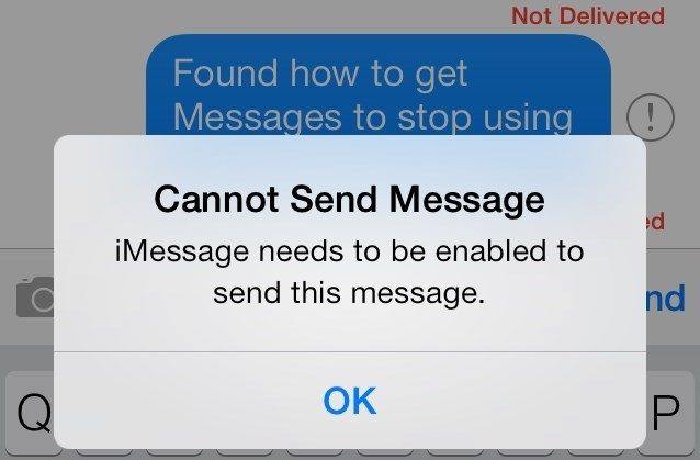 imessage wont send sms from mac osx 10.12.2