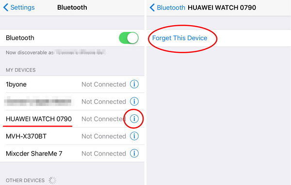 re pair bluetooth on iphone