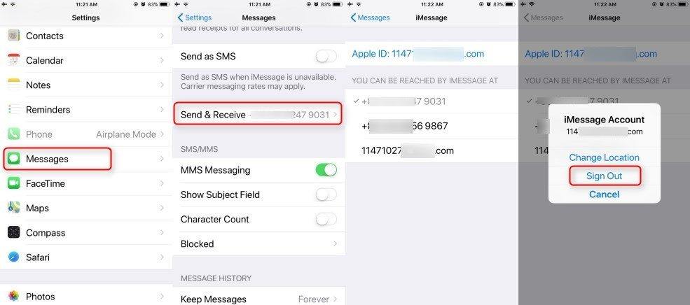 mac imessage not sending from phone number