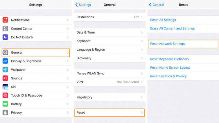  reset network settings